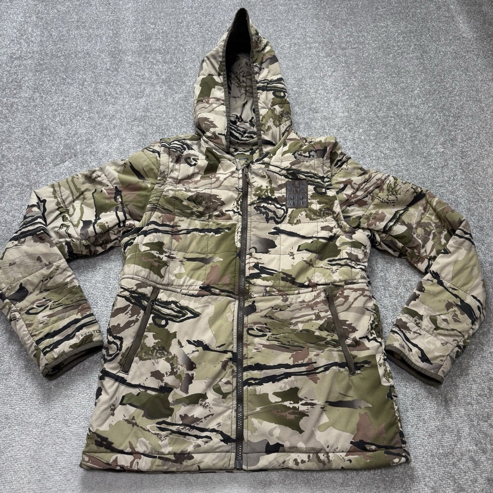 Under Armour Ridge Reaper 23 2-in-1 Jacket Medium Camo Hunting Removable Sleeves